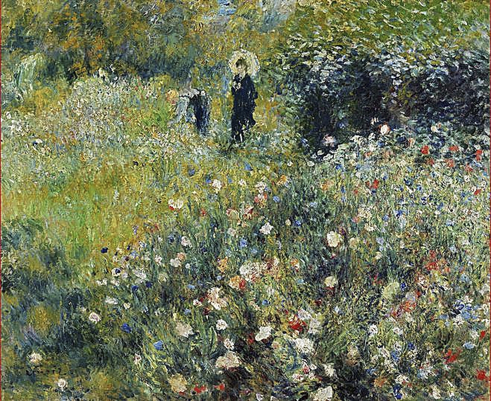 Renoir pinta a ‘Mujer con sombrilla en un jardín’.  / Diario de Burgos