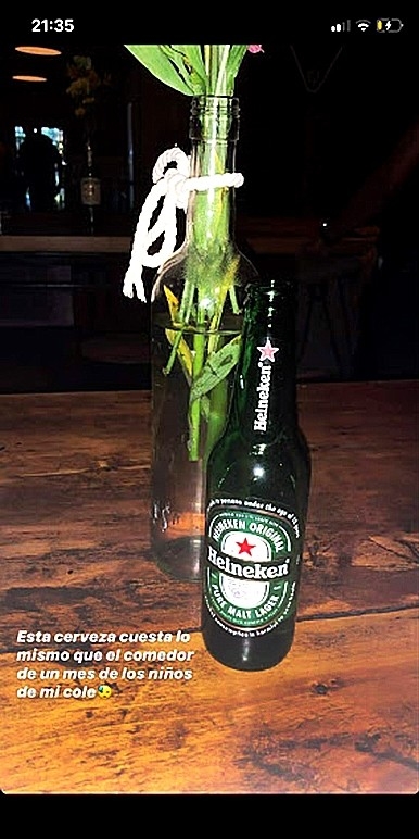 La foto de Instagram con su cerveza.