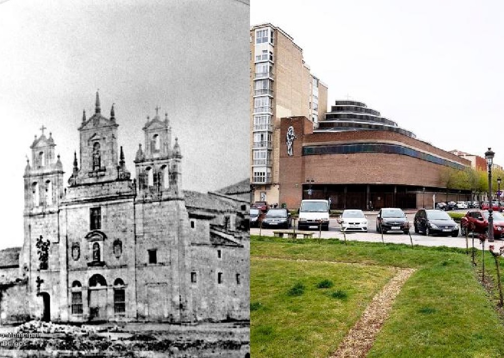 Iglesia del Carmen. Resulta increíble que en los años 60 del siglo XX se permitiera la demolición del antiguo templo carmelita, por mucho que su sustituto esté considerado un ejemplo notable del Movimiento Moderno. 