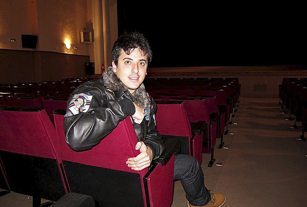 Un jovencísimo David, en 2010, en el Cine Amania, cuando estrenó ‘Indirizzo’.   / DB