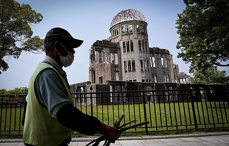 Simbólico edificio que quedó en pie tras la bomba en Hiroshima. 