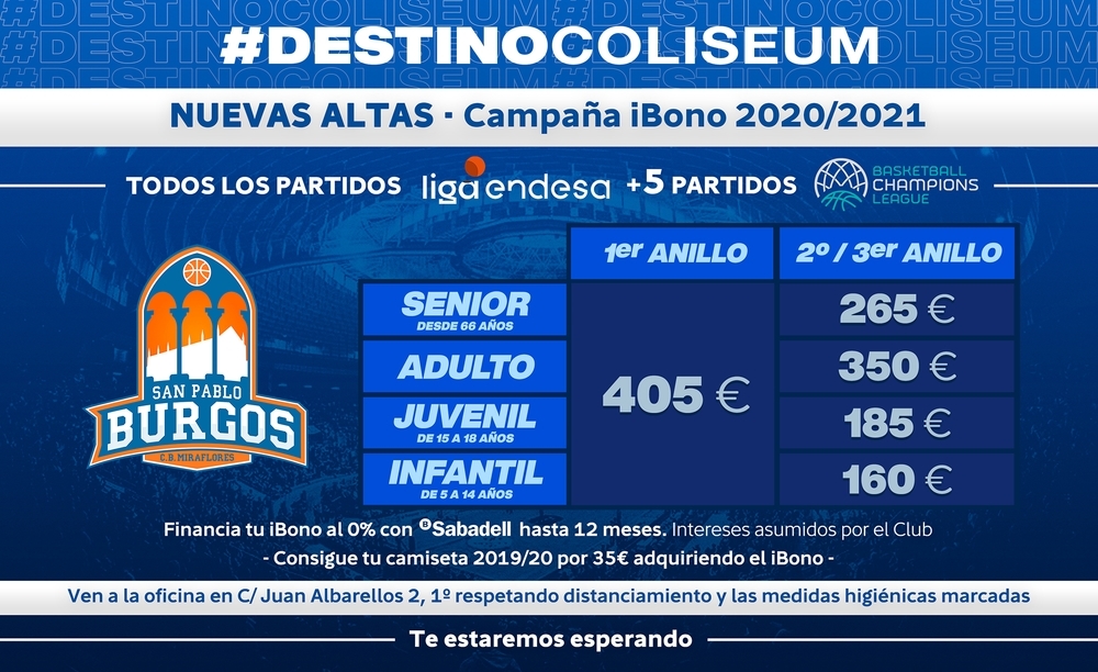 Relación de precios para los nuevos abonados del San Pablo en la temporada 2020-2021.