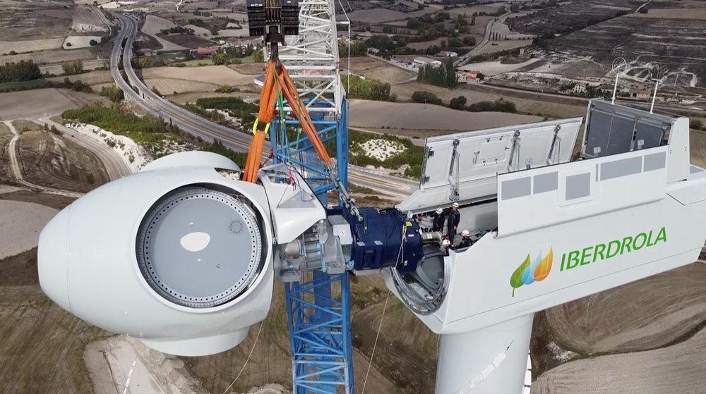 Iberdrola inicia la instalación en Burgos del aerogenerador terrestre más potente de España.