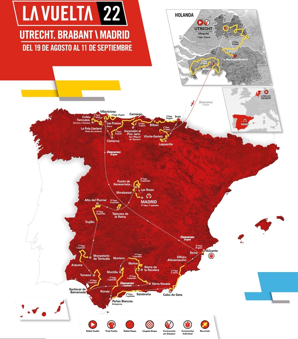 La Vuelta 22 apuesta por el norte y el sur de España