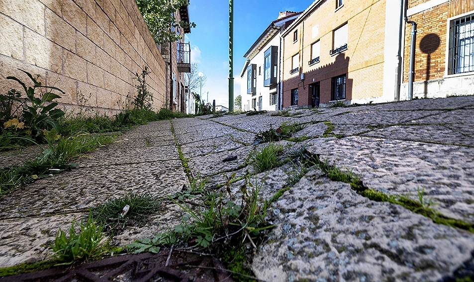 Aceras rotas. Los barrios consideran que se necesitan partidas para renovar periódicamente el pavimento y evitar que avance su deterioro.