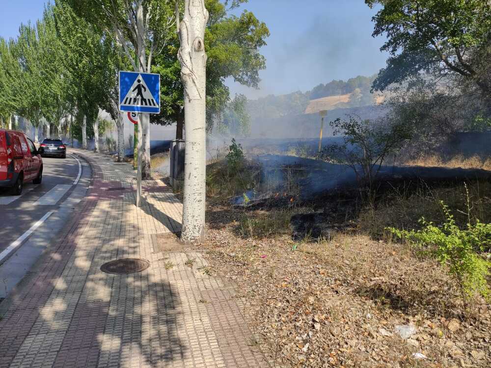 Declarado un incendio frente al cementerio de Burgos 