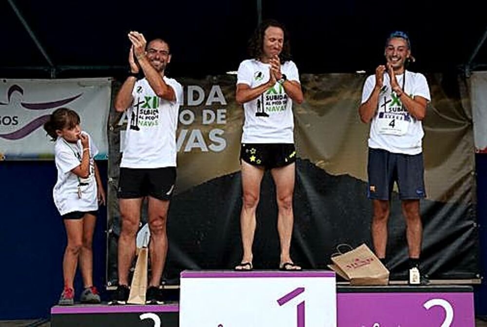 Raúl, Óscar y Jero, podio masculino local. 