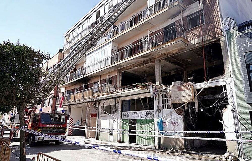 Estado en el que quedó el edificio de Valladolid tras la deflagración. 