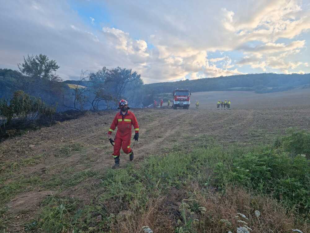 Gran despliegue por un incendio en Ocón de Villafranca