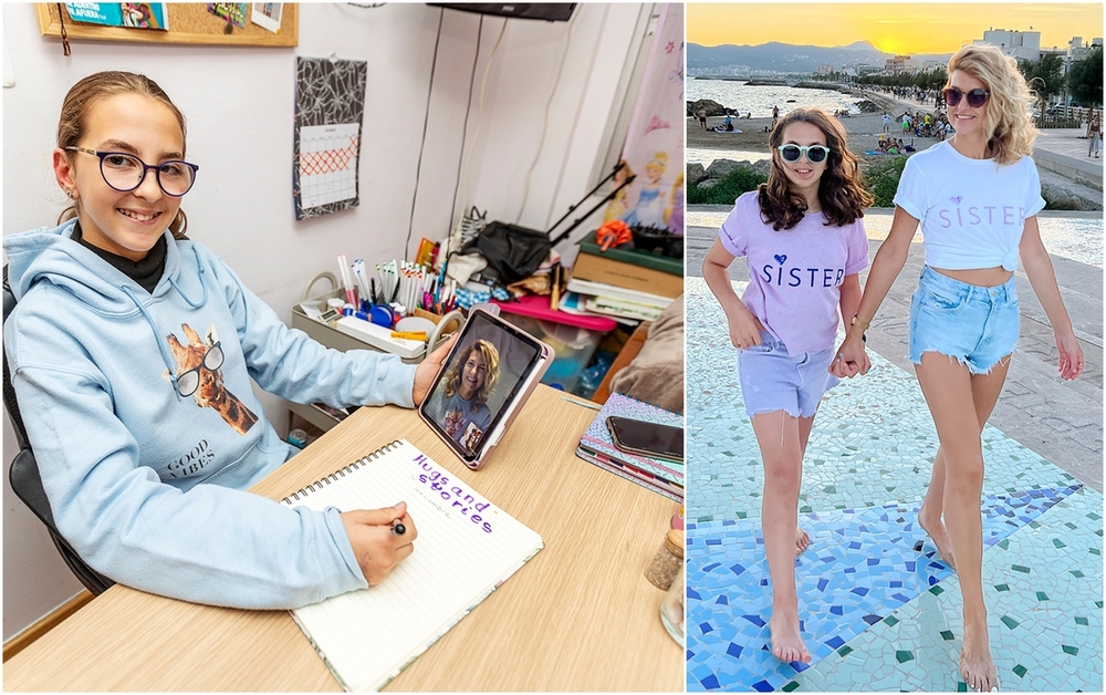 Nikol Ninkova, de Salas de los Infantes, diseña con 11 años la ropa que vende su hermana de 36