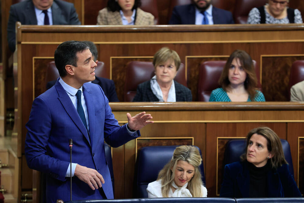 Imagen de archivo del presidente del Gobierno, Pedro Sánchez, en el Congreso de los Diputados.