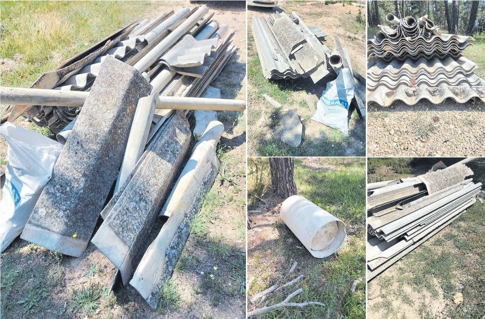 Pinilla de los Barruecos detecta un vertido ilegal de uralita en su pinar