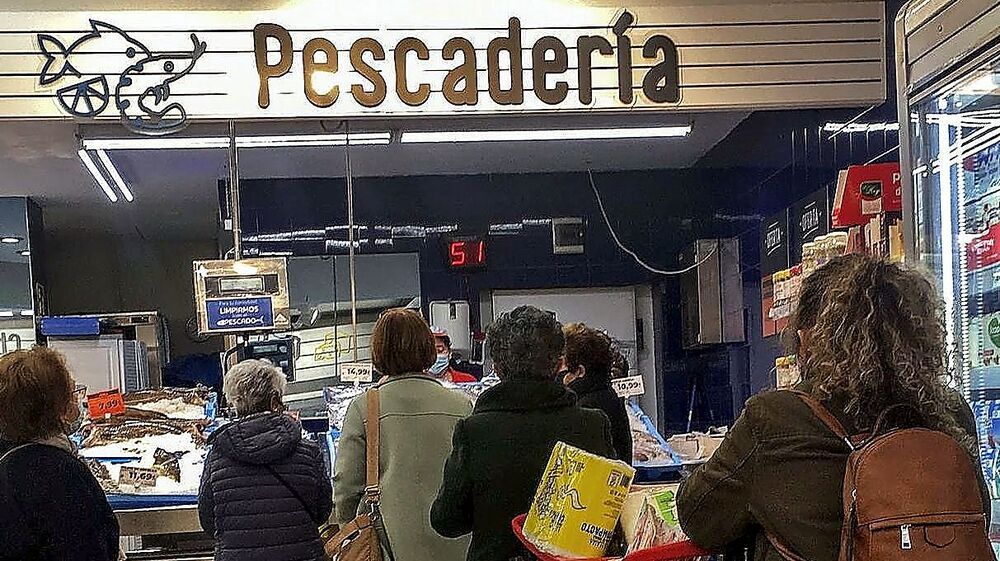 Pescadería de uno de los supermercados que la cadena Dia tiene en Segovia.