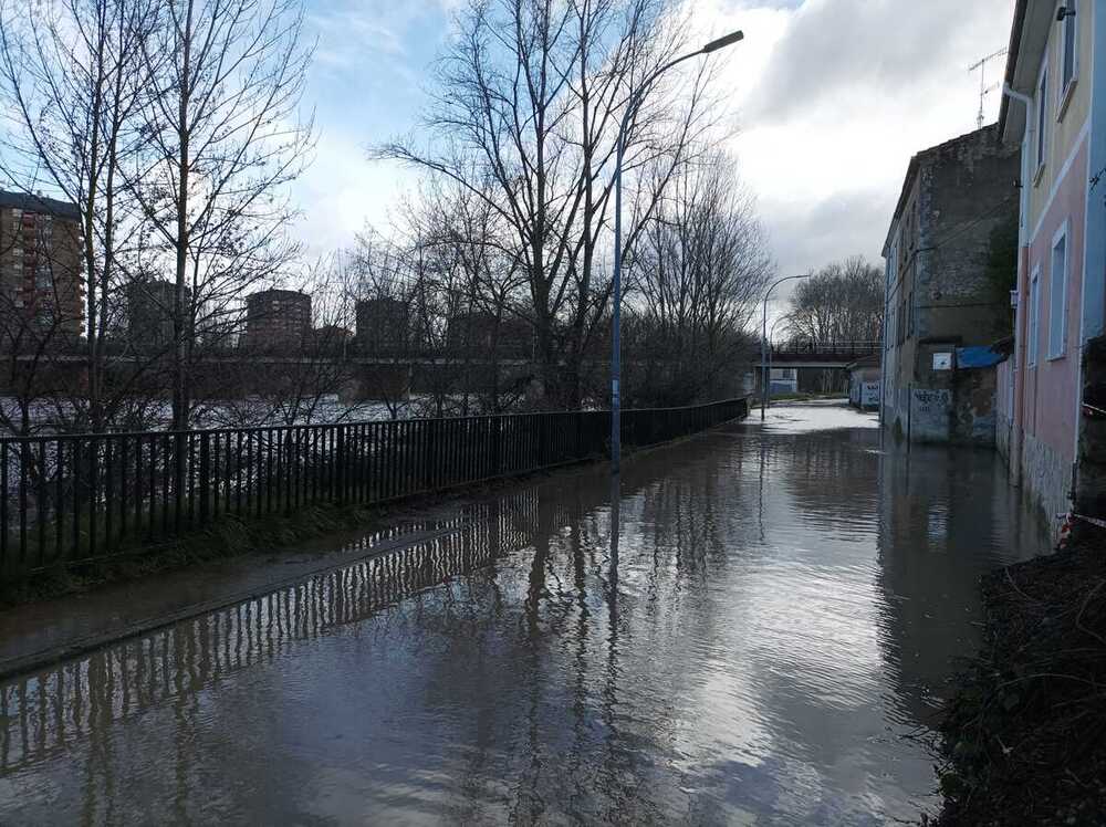 El Ebro empieza a inundar el paseo de la Arboleda