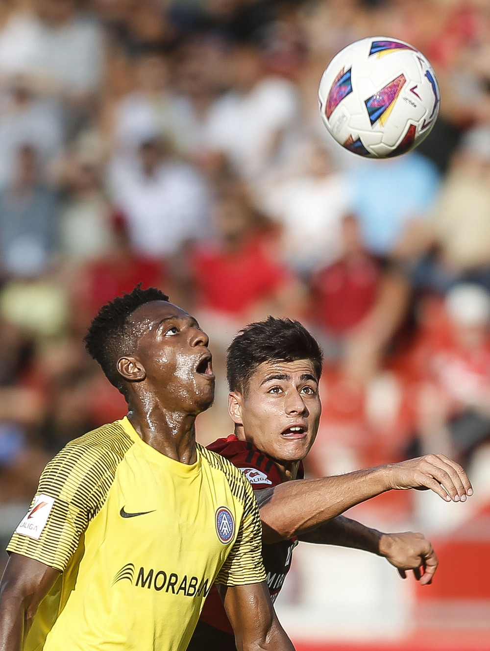 Anderson Arroyo, durante un partido en Anduva con la camiseta del Andorra.