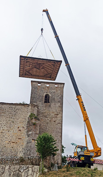 Nueva cubierta para la torre de la iglesia de Fuenteodra
