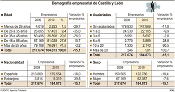 Castilla y León pierde casi 33.000 empresarios en una década