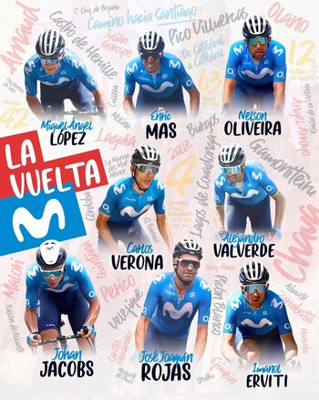 Valverde, Mas y López liderarán al Movistar en La Vuelta