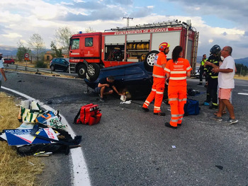 Una fallecida y tres heridos en un accidente en Segovia