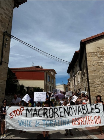 Nueva marcha contra las macroplantas solares en Tobalina