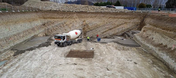 Excavan el tanque para la lluvia que evitará vertidos al Ebro